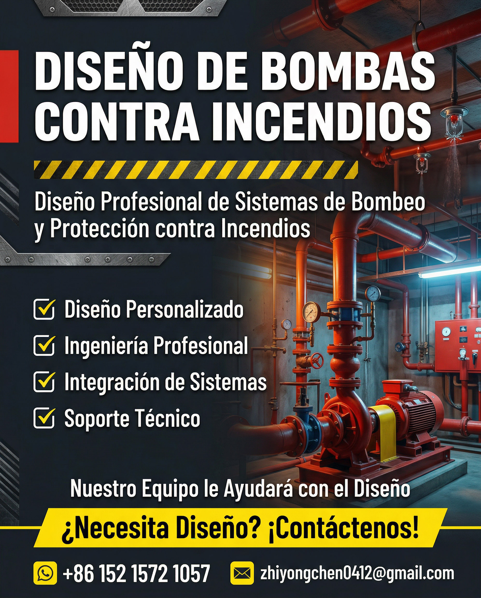 消防泵设计海报_西班牙语1