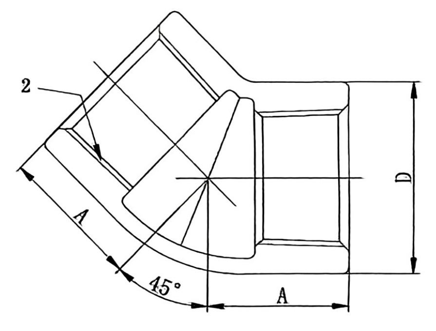 45&deg;Elbow Without Rib