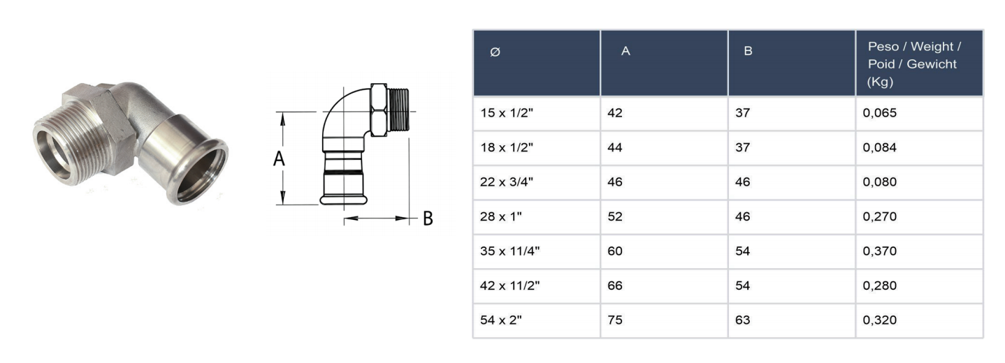 90&deg; male elbow a1-3 2