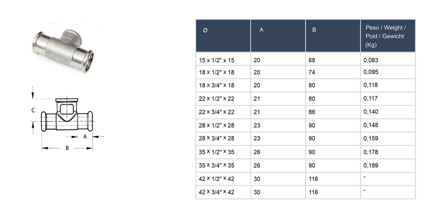 Reducer Tee coupling a2-4 2
