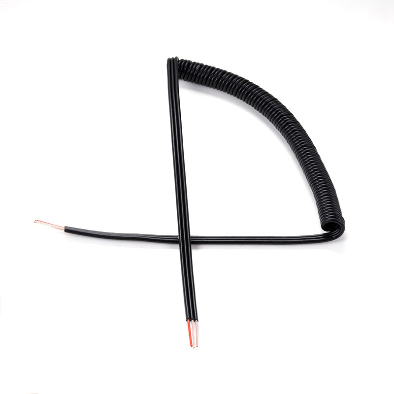 多芯pu弹簧线2芯纯铜 tpu伸缩螺旋线 医疗器材娃娃机座机延长线