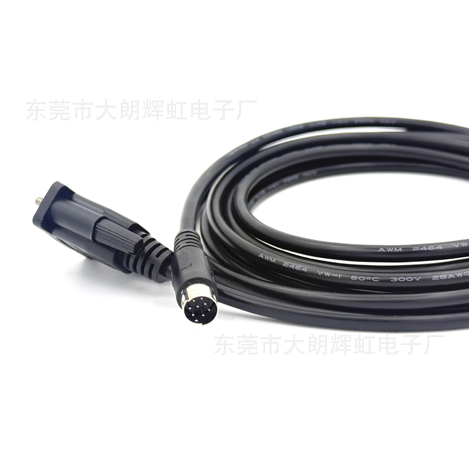 DB9母转PS2串口线数据线弯头MINI DIN8PIN公 RS232连接线