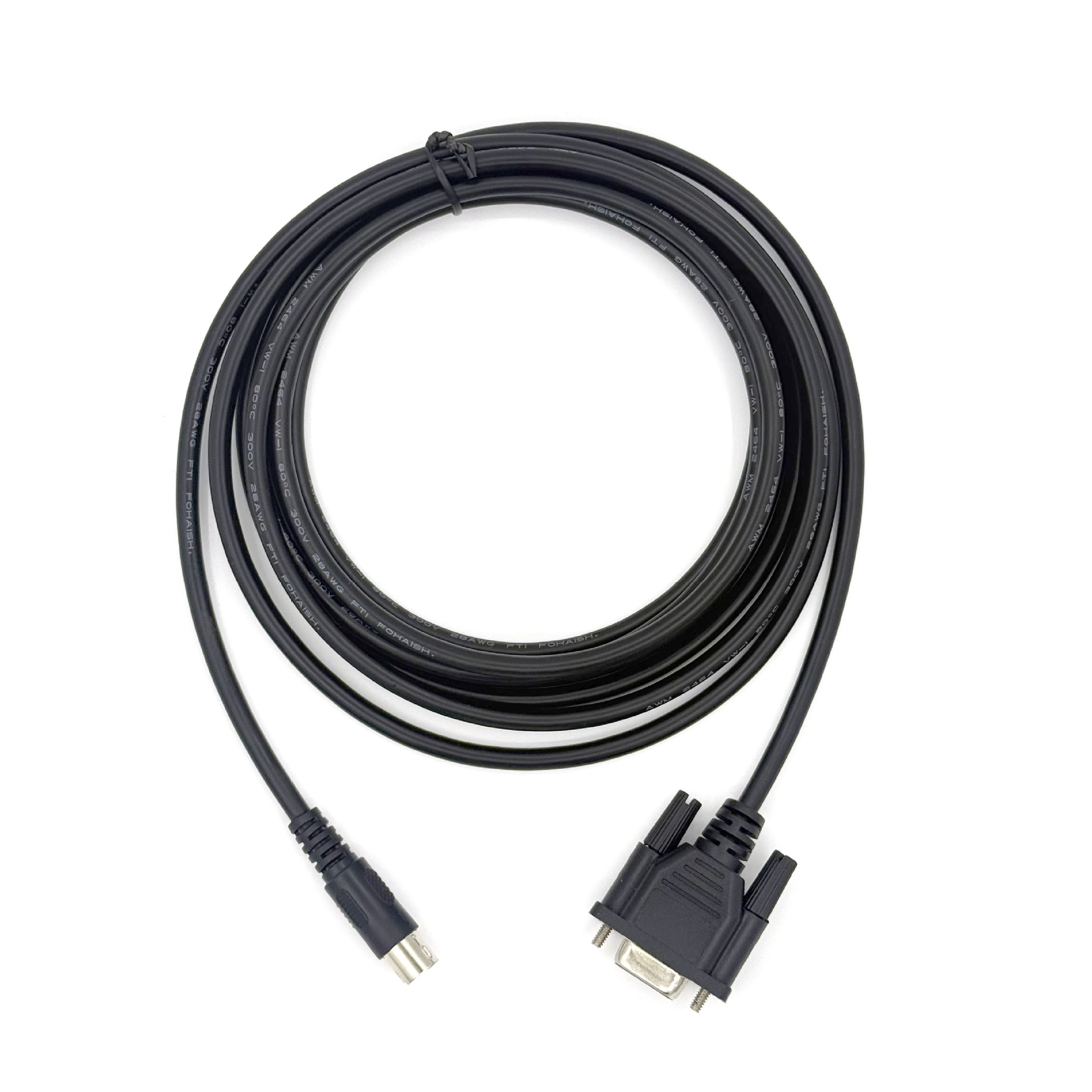 DB9母转PS2串口线数据线弯头MINI DIN8PIN公 RS232连接线