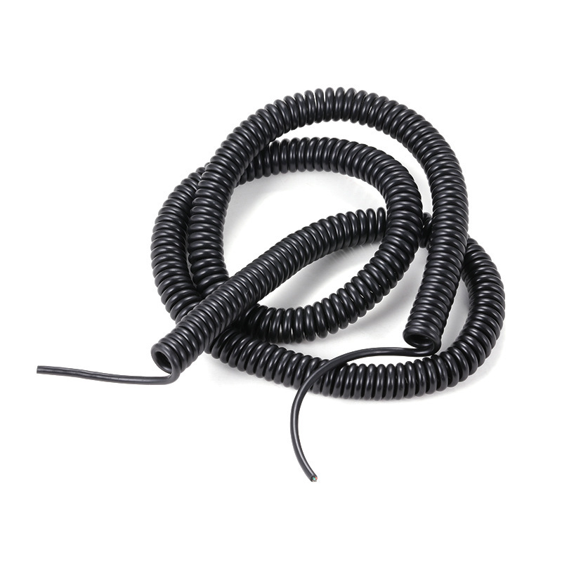 高弹性可伸缩弹簧线3芯 抗UV弹簧电线pu弹工线漆包铜纯铜线芯