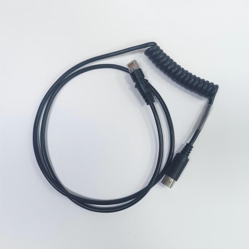 大DIN公母防水插头转8P8C水晶头RJ45弹簧线8芯网络监控视频转接线