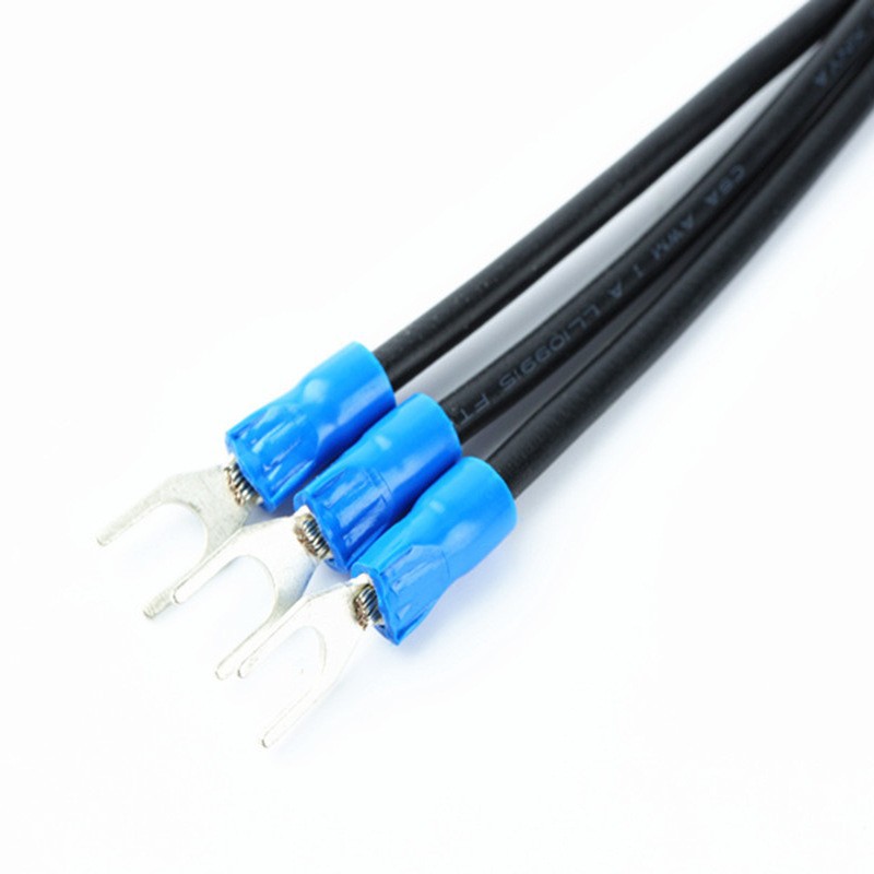 LED显示屏 5V2p电源线红黑U型冷压端子线 电子线束连接线