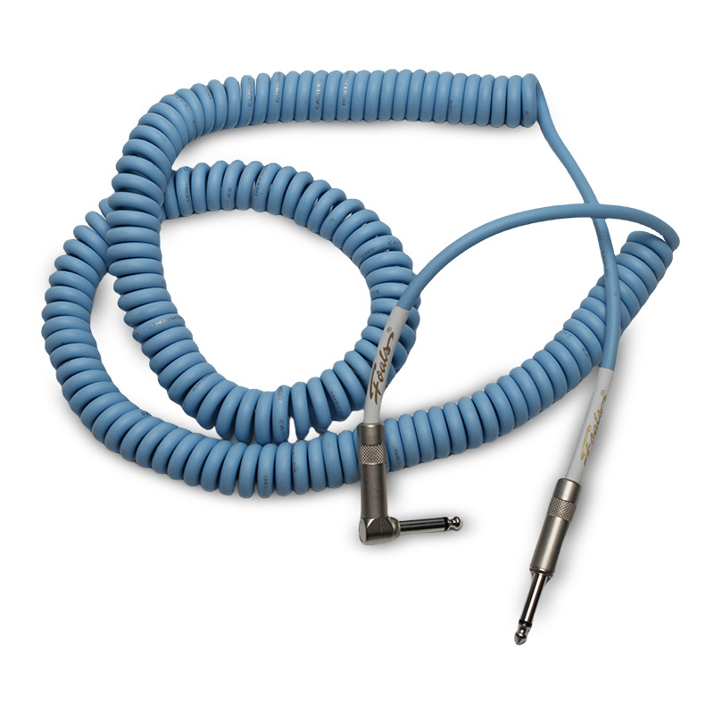 吉他贝斯连接线扩音器音频线降噪纯铜弹簧线2芯伸缩可拉伸弹簧线