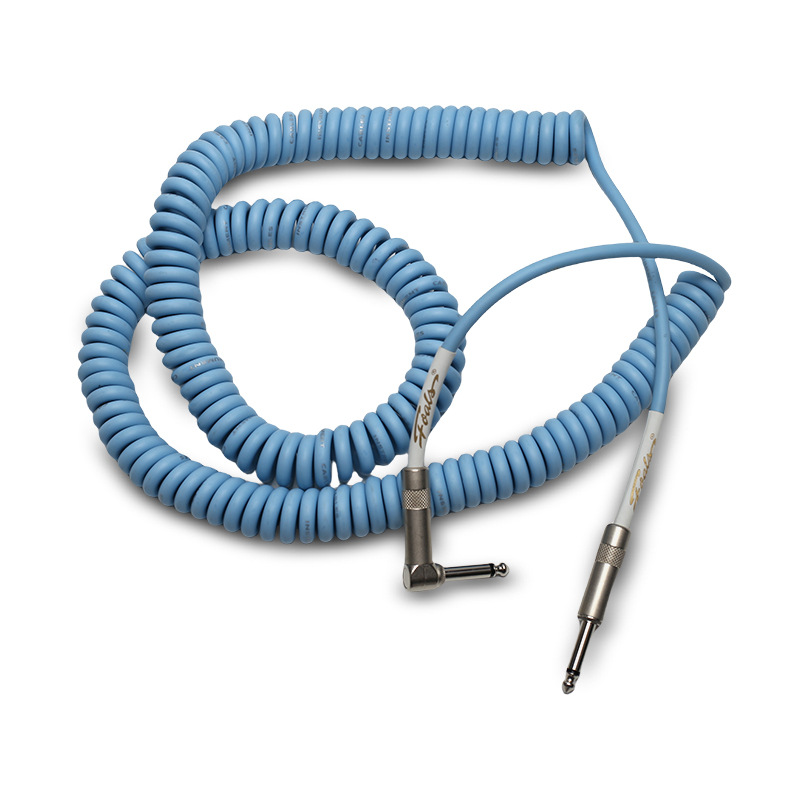 吉他贝斯连接线扩音器音频线降噪纯铜弹簧线2芯伸缩可拉伸弹簧线