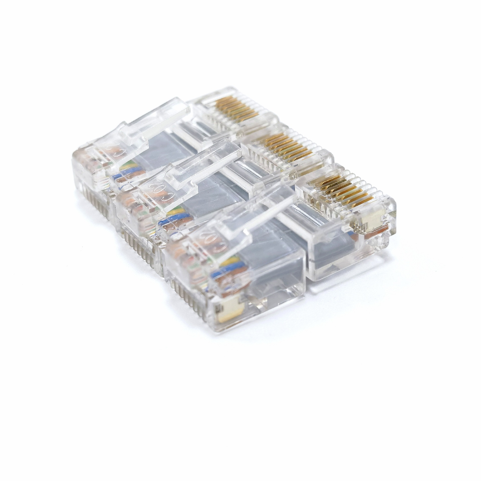 超六类扁平网络线CAT6超短体8p8c RJ45水晶头模具变频器网线