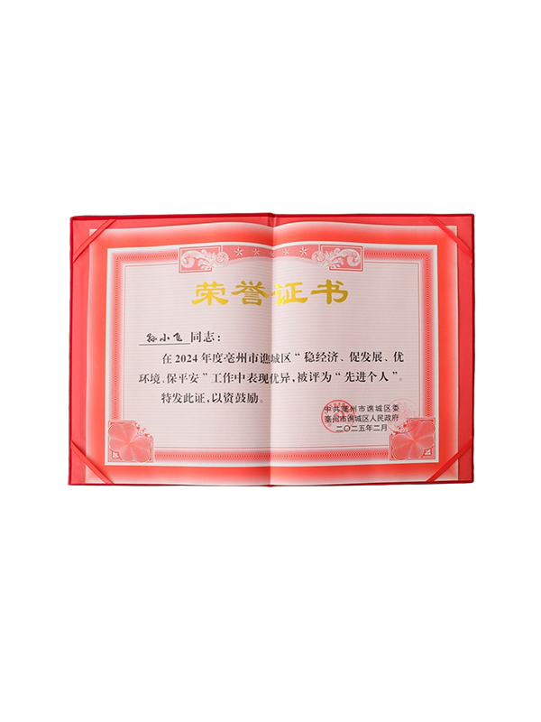 荣誉证书-先进个人