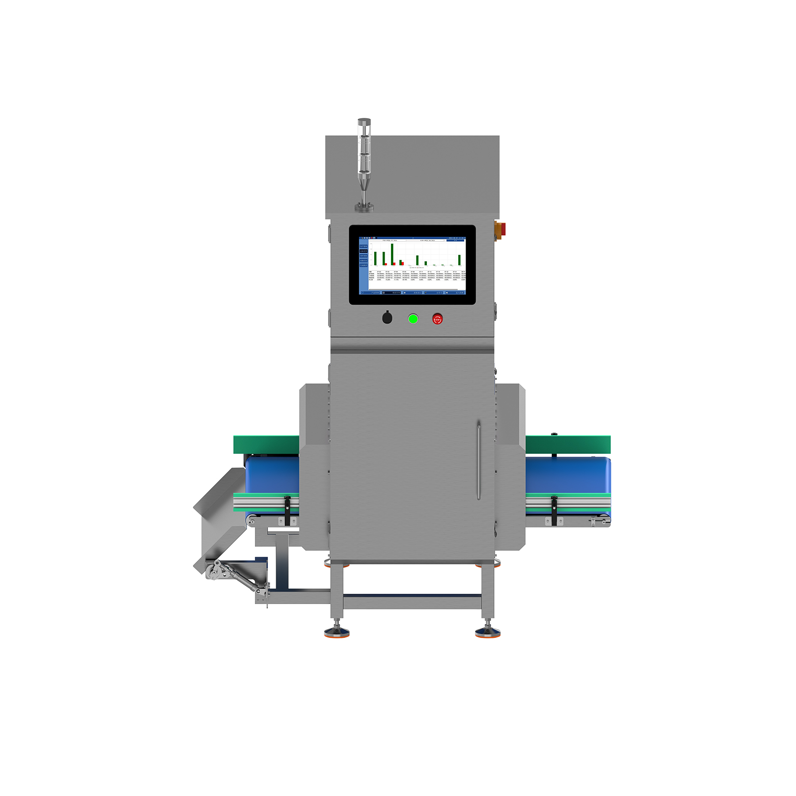 Bulk material foreign object detection machine