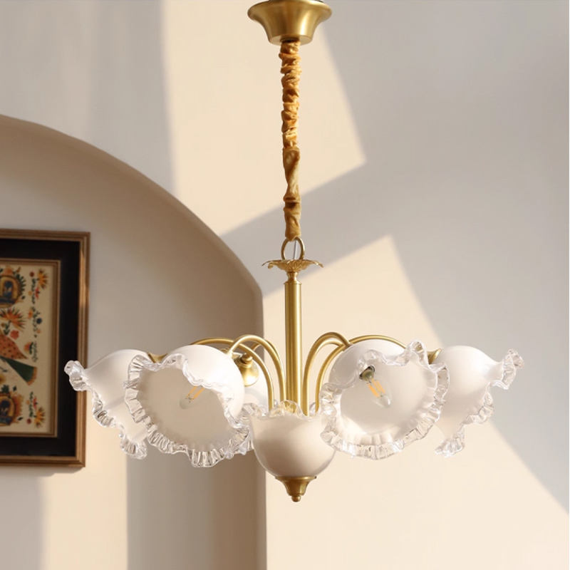 American Retro All-Copper Chandelier French-Style Lamp