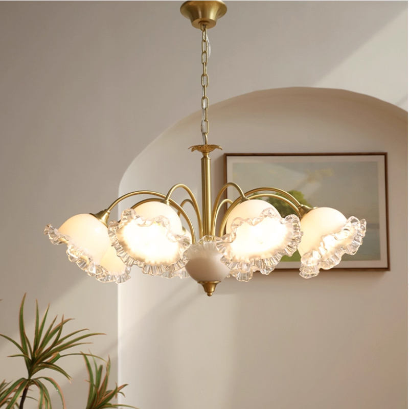 American Retro All-Copper Chandelier French-Style Lamp