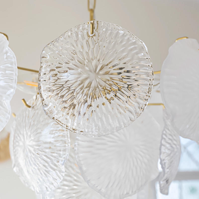 Multi-Layer Glass Petal Chandelier