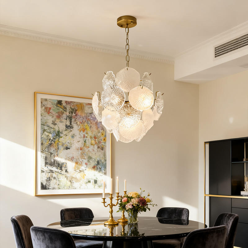 Multi-Layer Glass Petal Chandelier