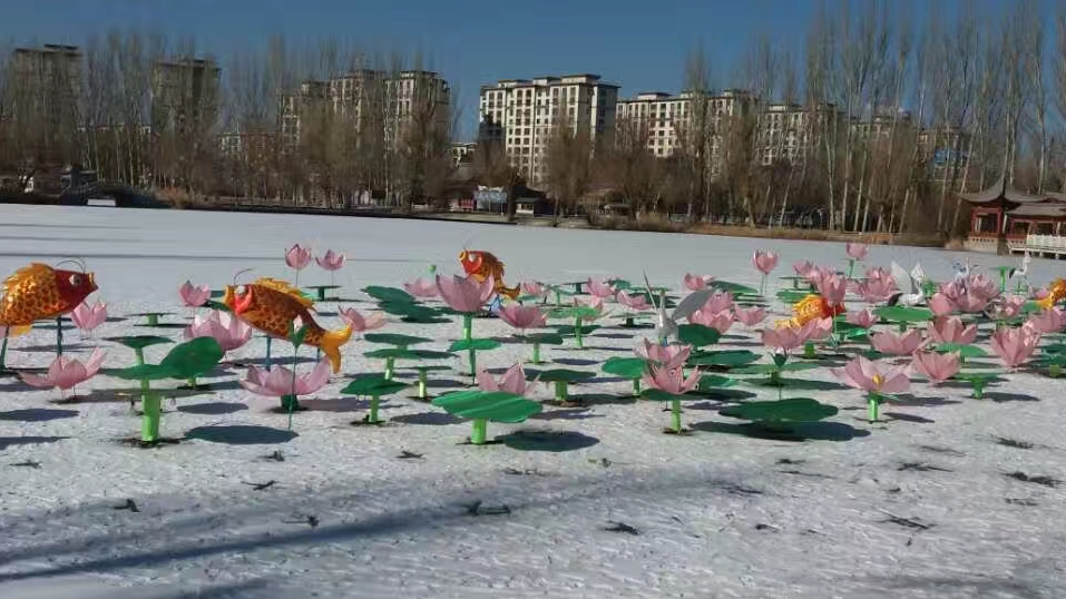 湖面彩灯制作施工2