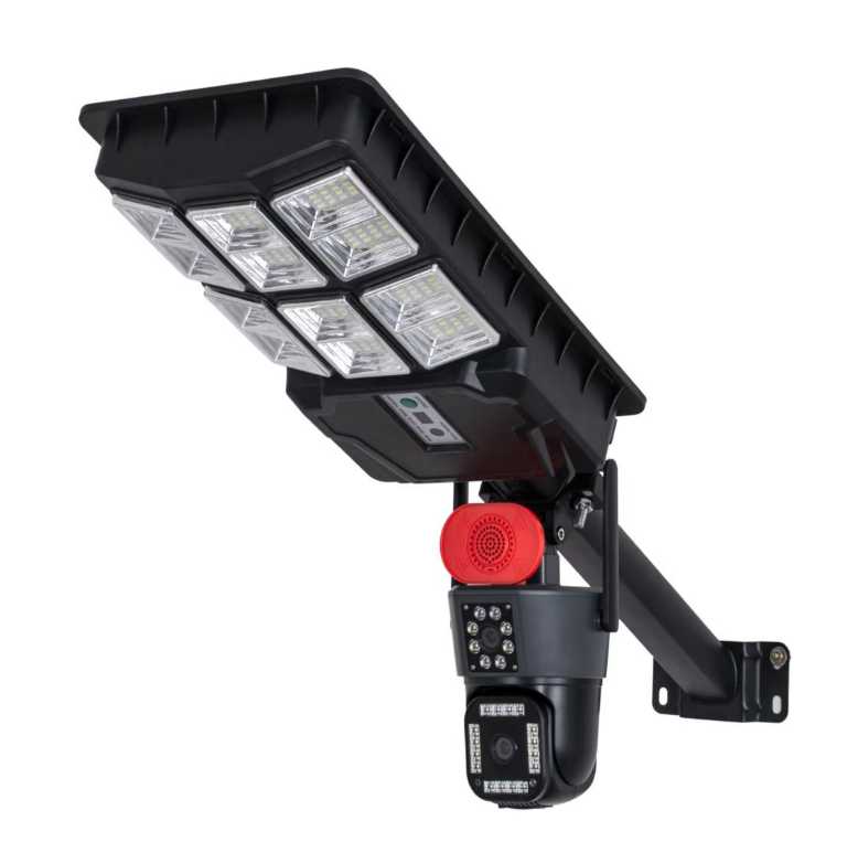 Dual-lens security camera solar street light