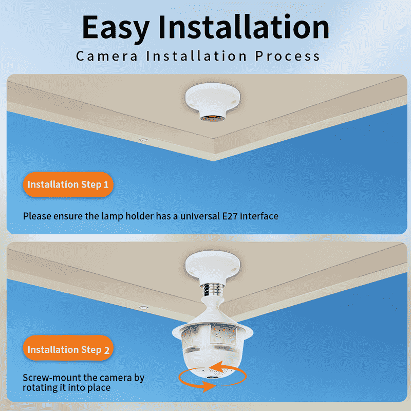 Wireless light bulb WiFi surveillance camera