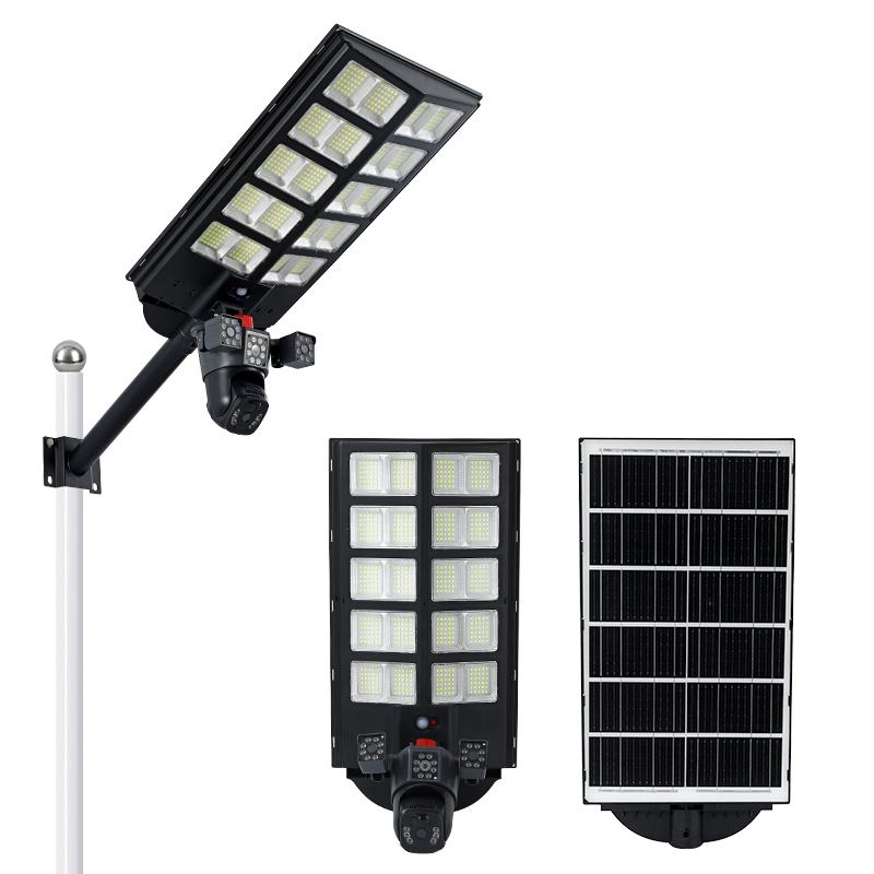 Three-lens surveillance solar street light