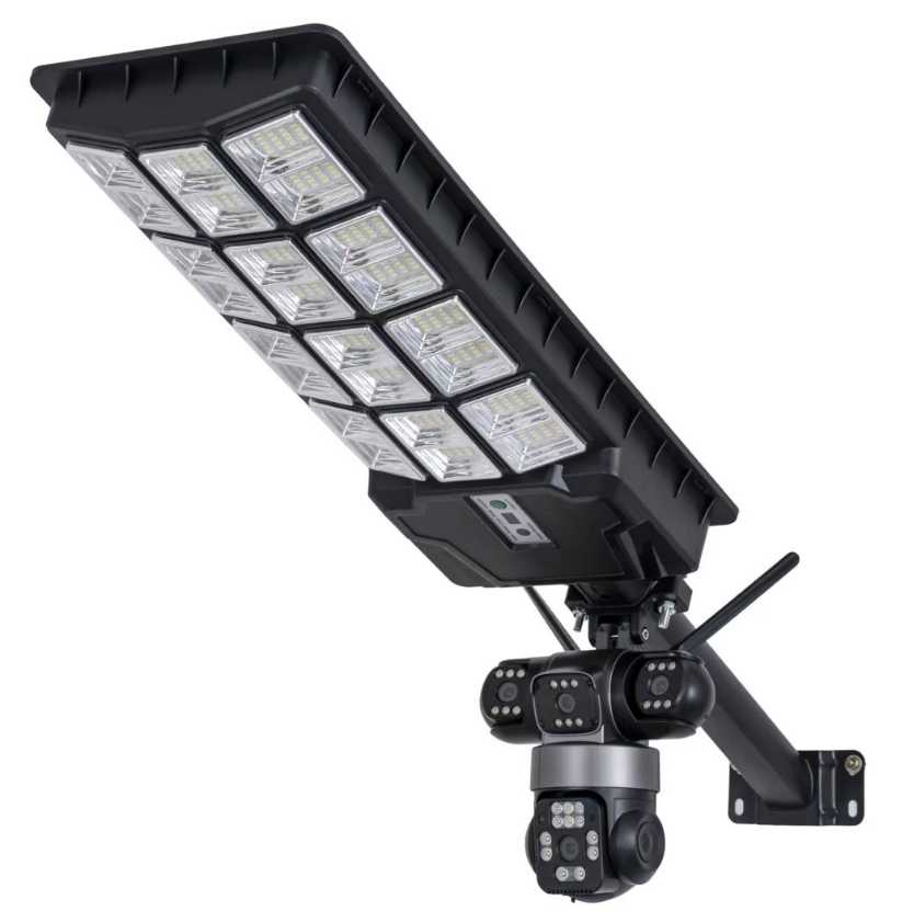 Four-lens security camera solar street light