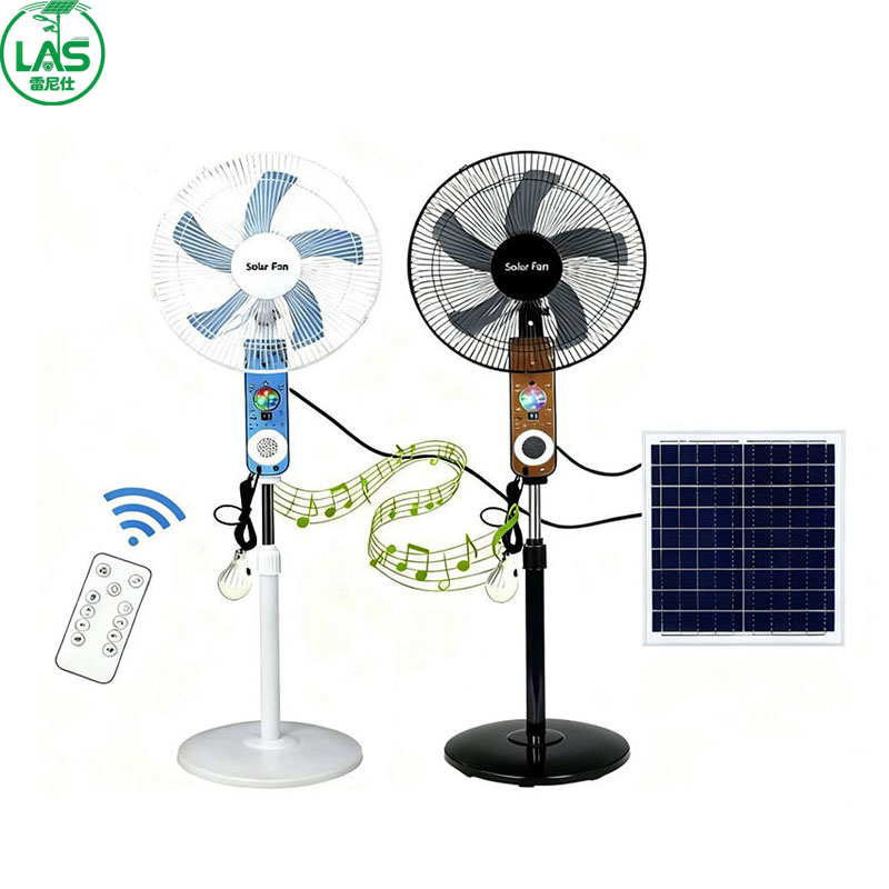 Renish Solar-Powered Floor Fan — Bluetooth Music Model with Lithium Battery (Suitable for Home & Outdoor Use)