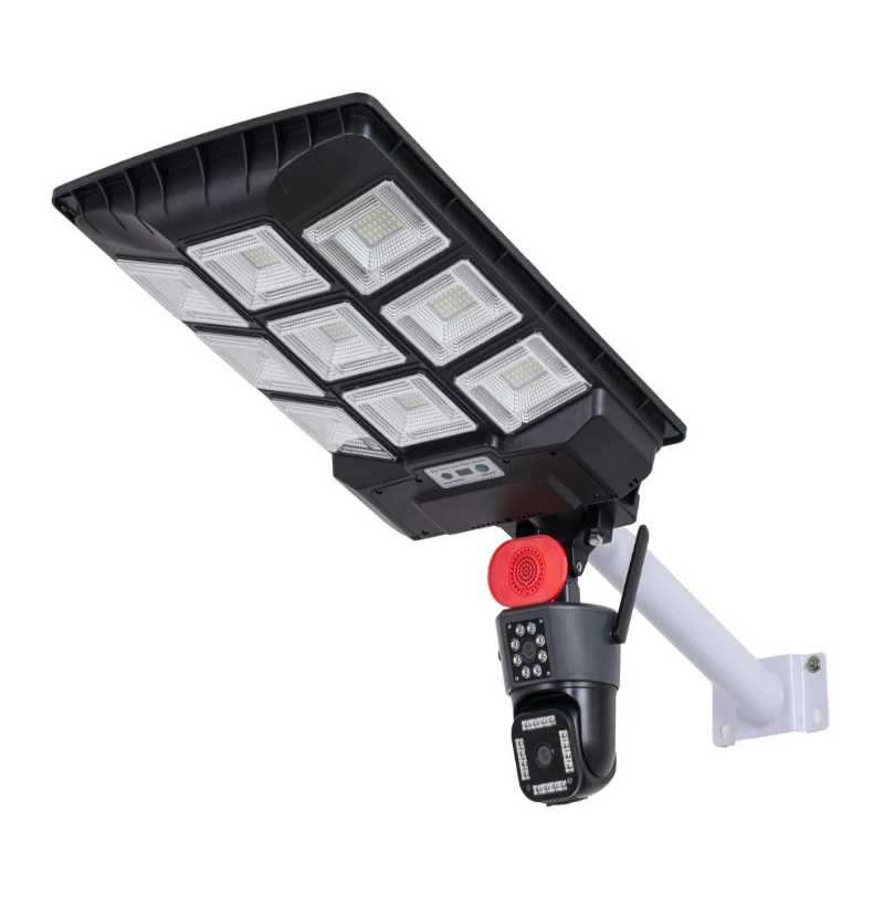 Dual-lens security camera solar street light