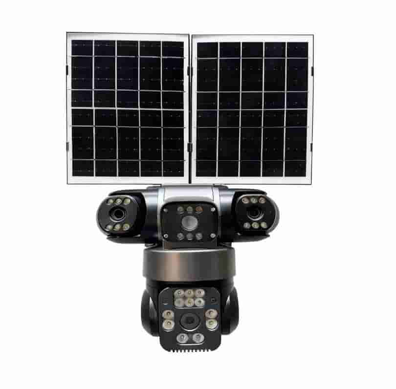 Four-lens dual solar panel 4G integrated surveillance camera