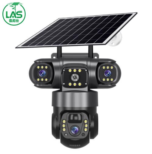 Triple-lens solar-powered 4G dual-light source camera (bullet and dome camera integrated)