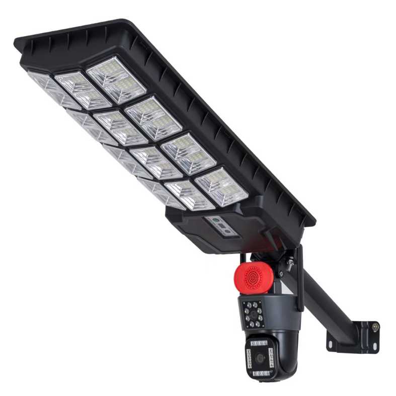 Dual-lens security camera solar street light