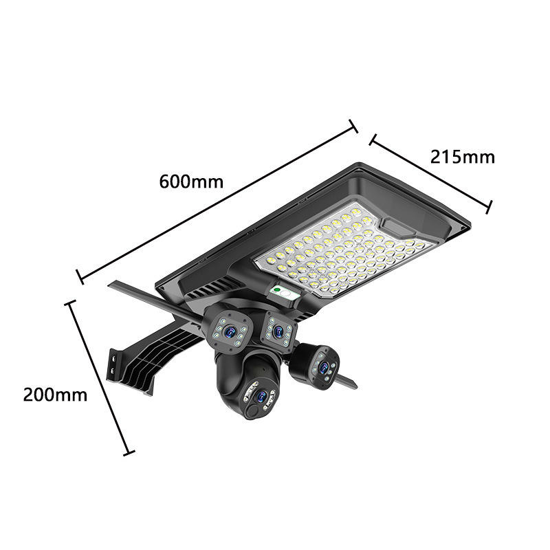 Compact solar-powered surveillance street light