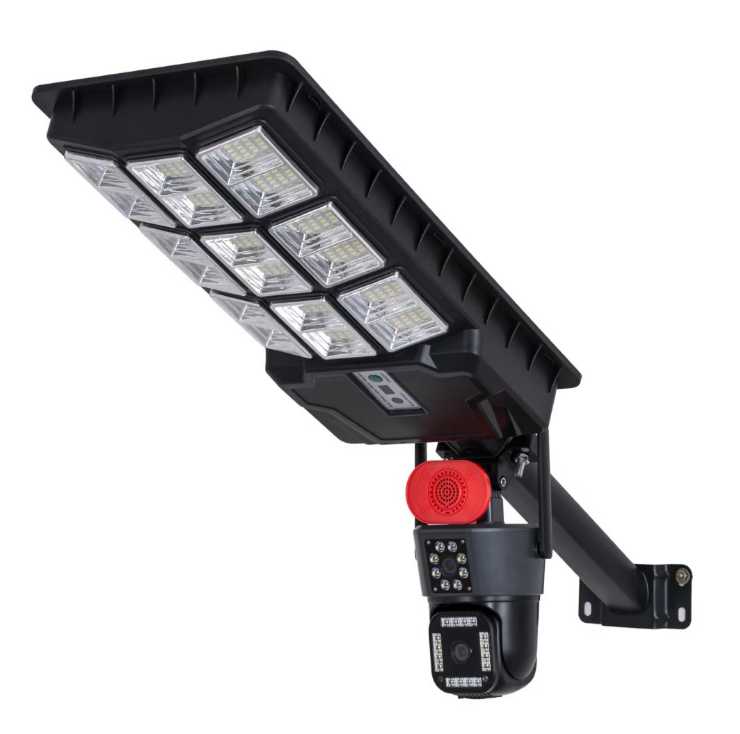 Dual-lens security camera solar street light