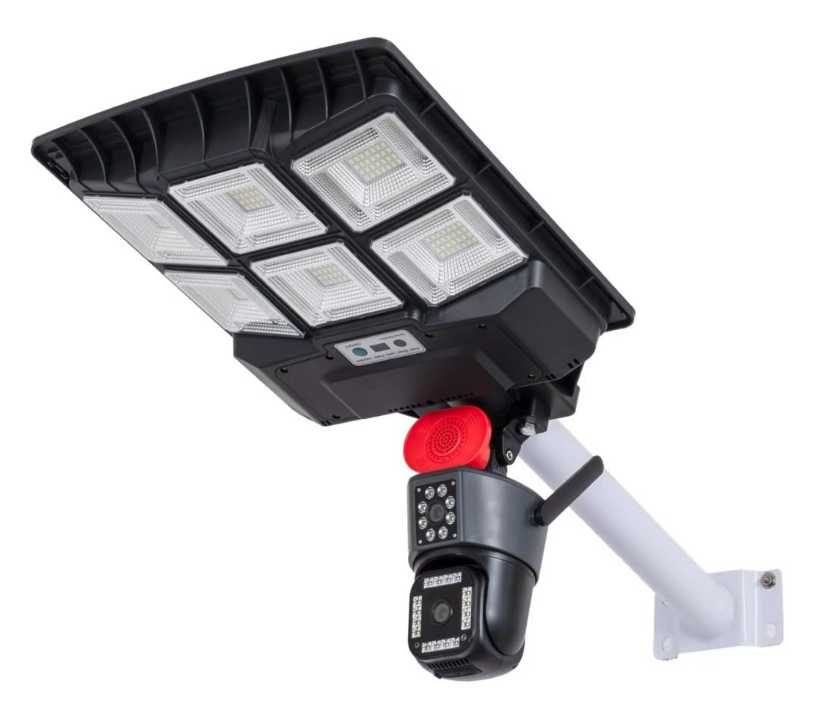 Dual-lens security camera solar street light