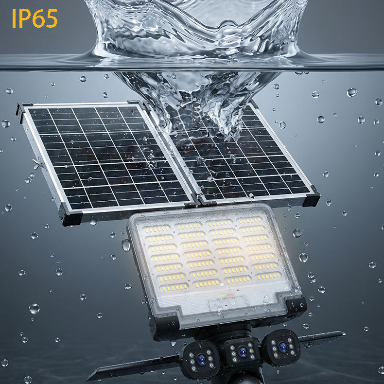 Foldable Solar LED Floodlight with HD Security Surveillance Camera