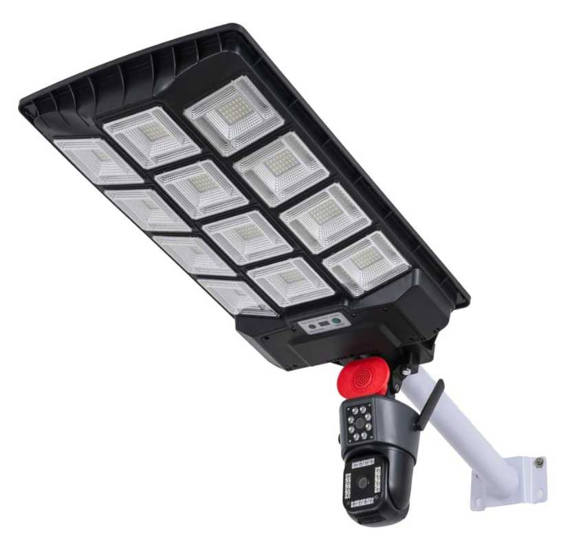 Dual-lens security camera solar street light