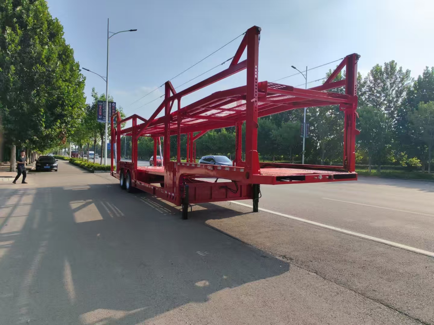 semi-trailer for vehicle transport