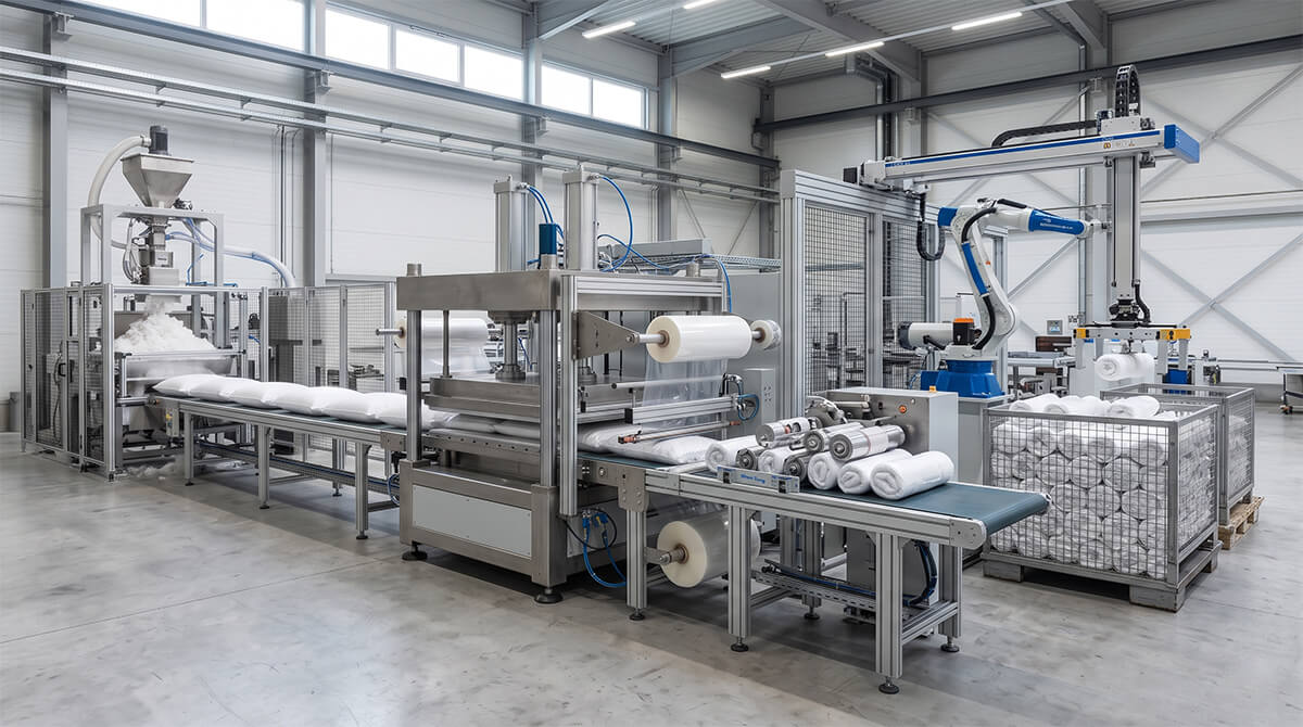Automatic-Sealing-Equipment-for-Rolled-Pillow-Inserts