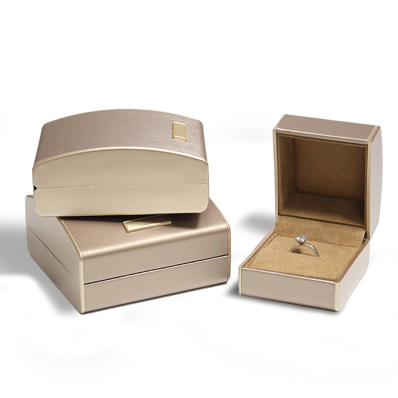 Beige Luxury Packaging Box Jewelry Set Leather Made Great For Jewelry Packaging Gift Boxes