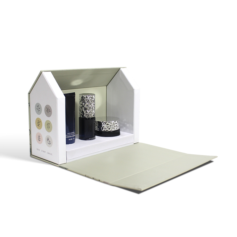 Newly Designed House-shaped Cosmetic Clamshell Magnetic Box With EVA Velvet Insert