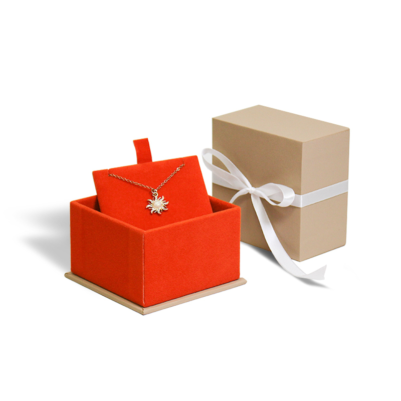 Custom High Quality Ring Bracelet Gift Packaging Leather Sliding Luxury Jewelry Removable Lid Box With Neck Box With Ribbon