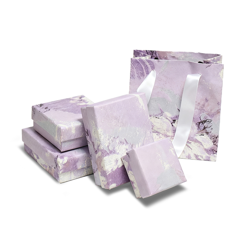 Luxury Pink Gradient Jewelry Box Rings Necklaces Bracelets Earrings Packaging Box With Handle Bag
