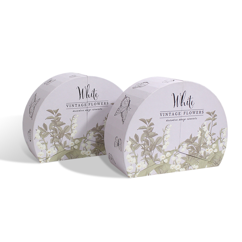 Half Round Double Door Rigid Cardboard Candle Box From EVA Velvet insert