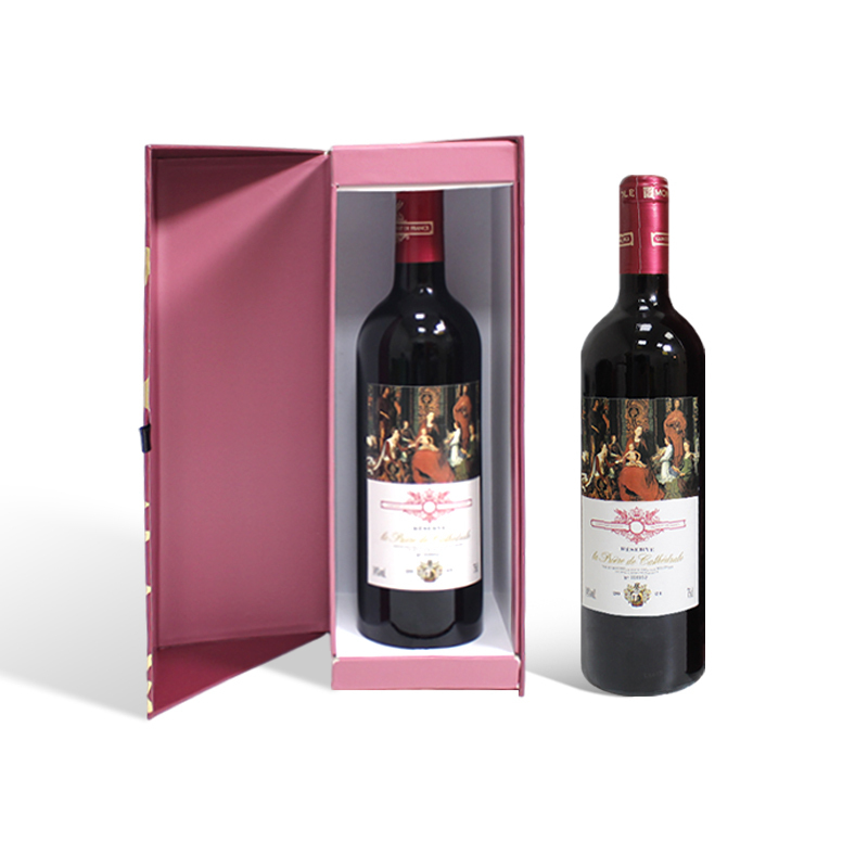Rigid Clamshell Wine Box With Magnetic Closure Elegant