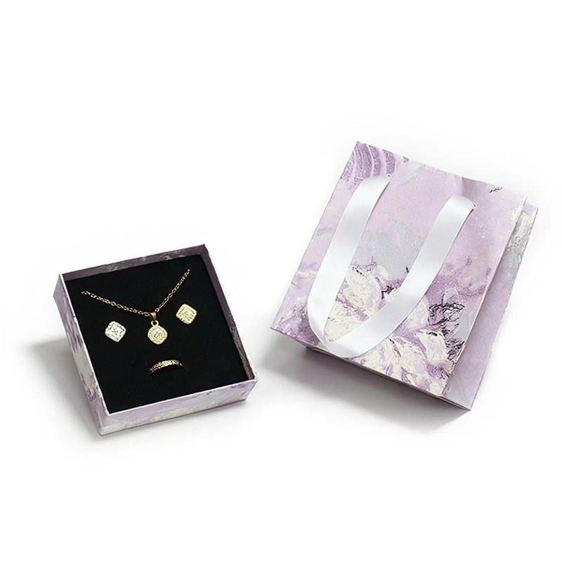 Luxury Pink Gradient Jewelry Box Rings Necklaces Bracelets Earrings Packaging Box With Handle Bag