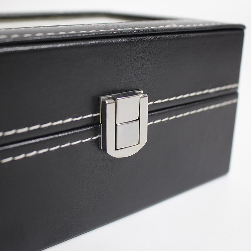 Wooden Luxury Pu Leather Watch Packaging Box with 3 Slots Pillow Insert