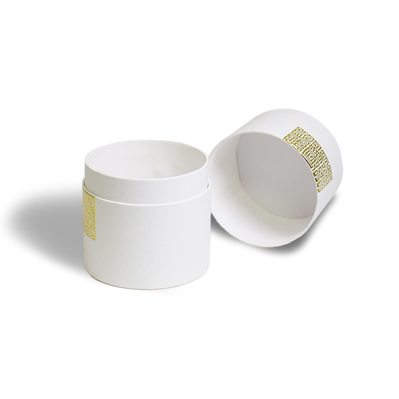 Biodegradable Paper Tube Packaging With Foil Stamped Logo And Gold Cardboard Wrapped Bottom Tube For Packaging