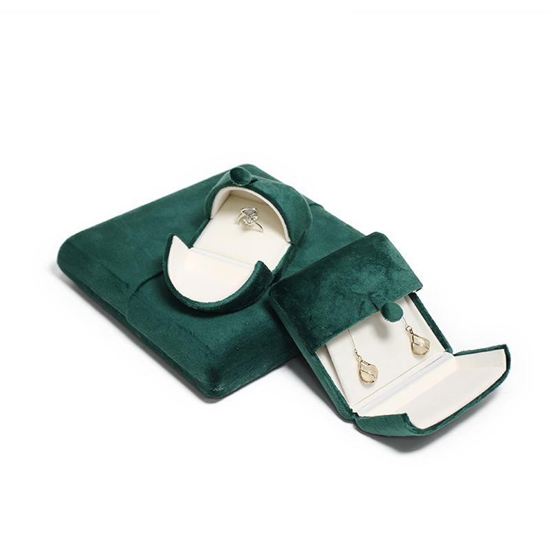 Velvet Green Luxury Microfiber Bracelet Gift Necklace Earring Microfiber Jewelry Packaging Box