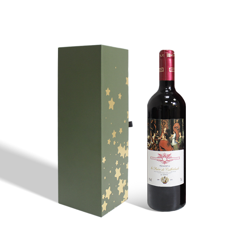Rigid Clamshell Wine Box With Magnetic Closure Elegant