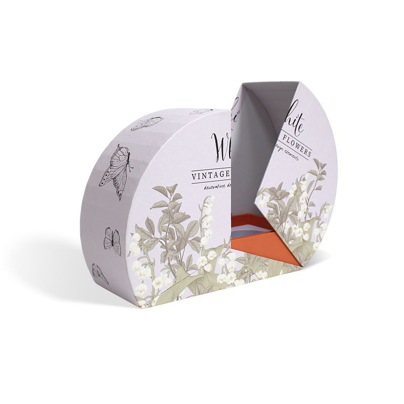 Half Round Double Door Rigid Cardboard Candle Box From EVA Velvet insert