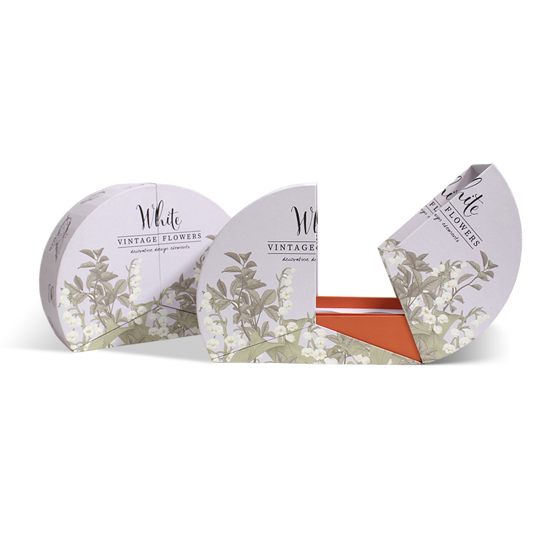 Half Round Double Door Rigid Cardboard Candle Box From EVA Velvet insert