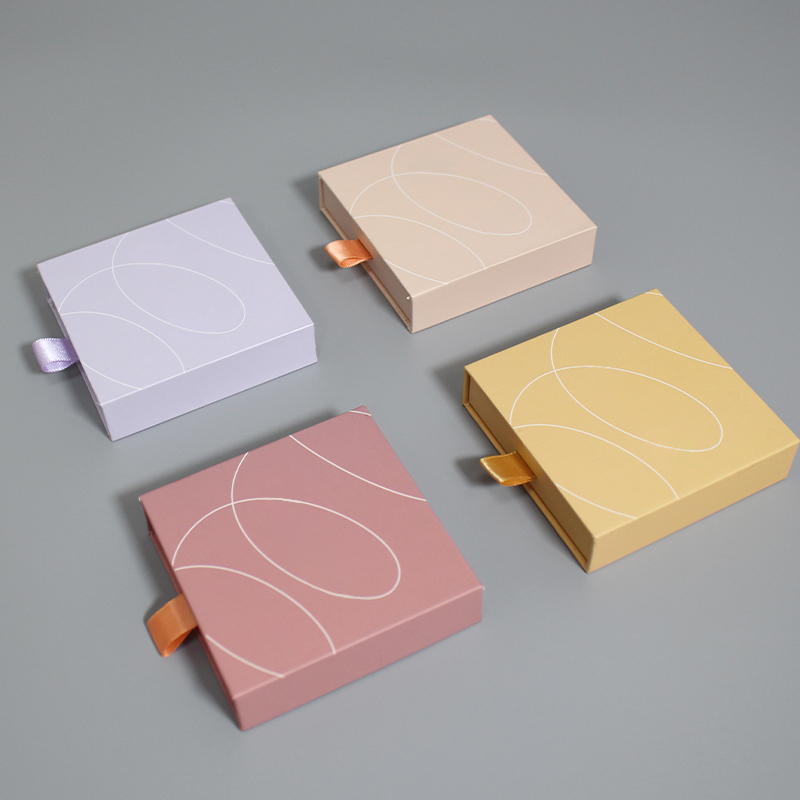 Jewelry White Drawer Box Cardboard Packaging Velvet Foam Insert